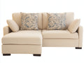 Sofás de esquina tapizados en tela 260x170x86 cm - beige-marrón oscuro - asiento alargado
