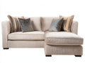 Sofás de esquina de tela beige 280x180x82 cm - salón - diseño moderno con asiento extendido