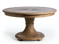 Mesas de jardín de madera 150x150x76 cm - madera natural - diseño redondo con base pedestal