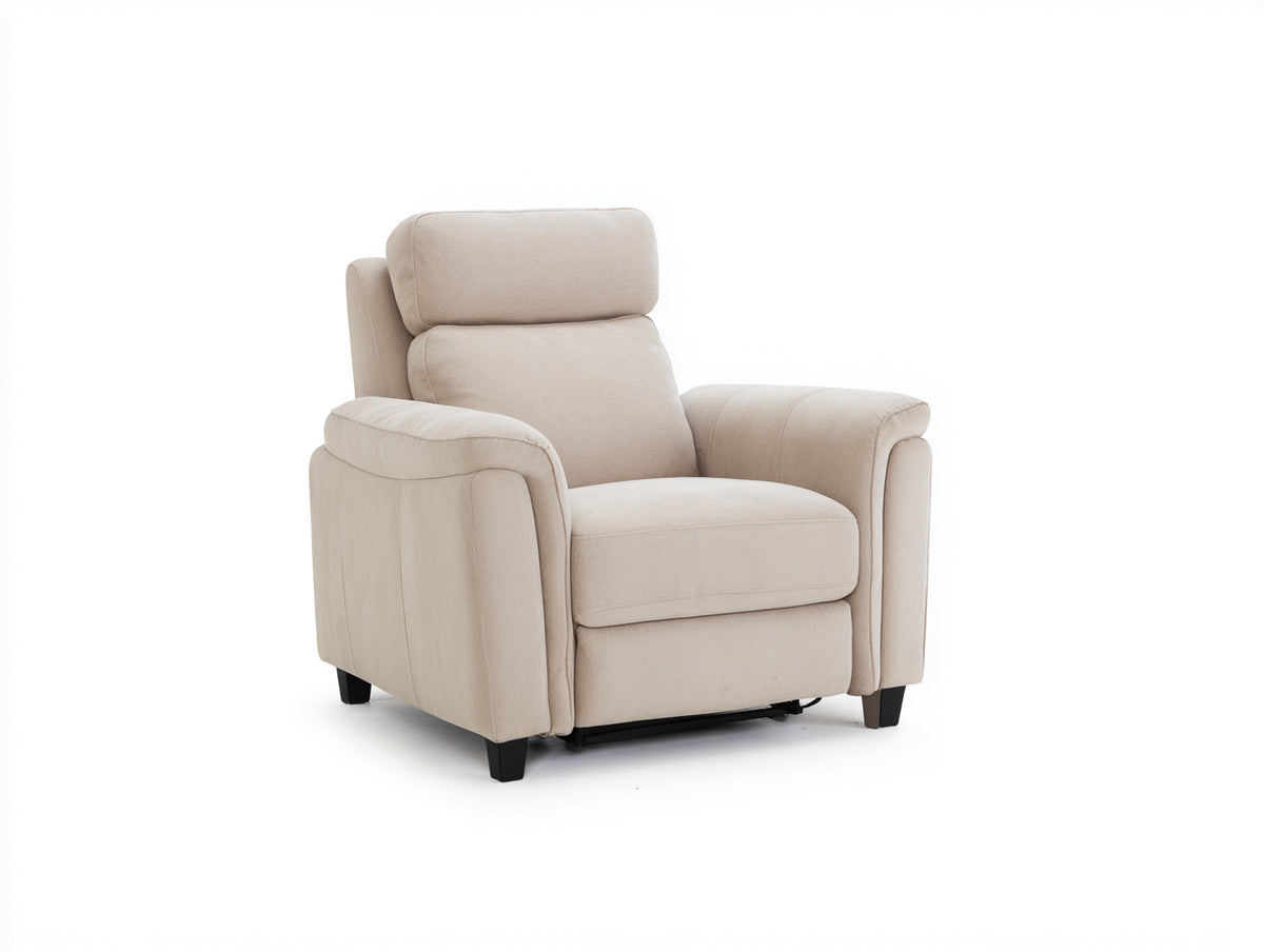 Sillones reclinables de tela beige 97x93x103 cm - salón - diseño moderno con reposacabezas acolchado