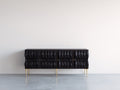 Mueble recibidor de madera manufacturada 180x45x78 cm - negro-dorado - 4 puertas con frente tallado