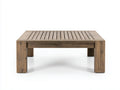 Mesas de jardín rectangular de madera 120x80x45 cm marrón natural para exterior estilo rústico
