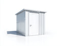 Casetas de jardín metálicas con 1 puerta 180x120x205 cm blanco-gris claro para exterior diseño compacto