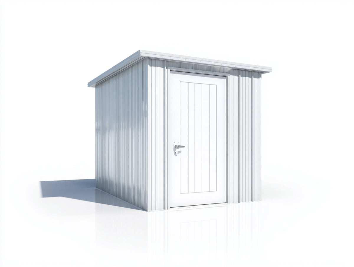 Casetas de jardín metálicas con 1 puerta 180x120x205 cm blanco-gris claro para exterior diseño compacto