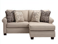 Sofás de esquina de tela 220x155x86 cm - beige-marrón oscuro - diseño clásico para salón