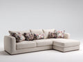 Sofás de esquina tapizados en tela 310x180x84 cm - beige-marrón oscuro - asiento alargado amplio